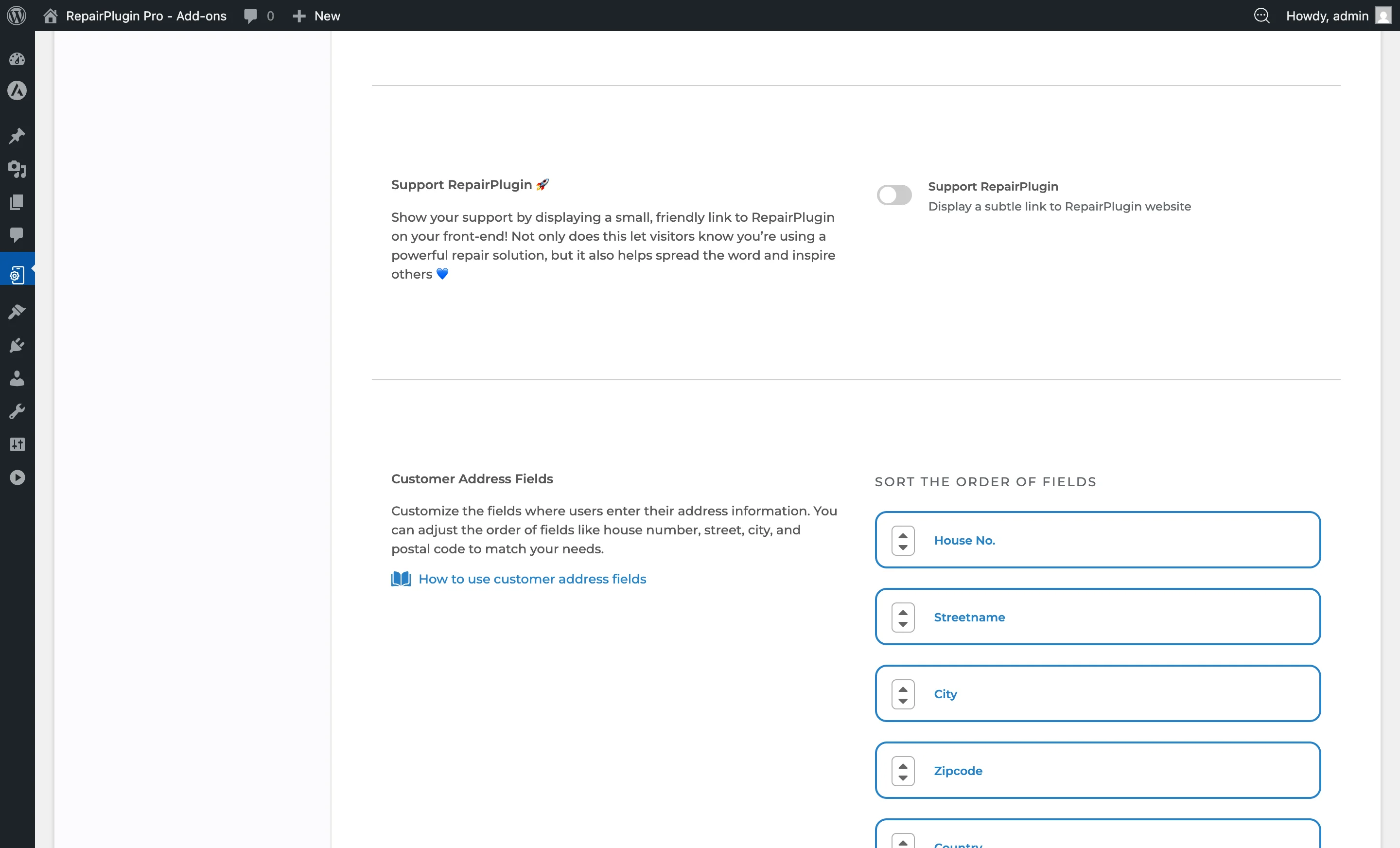 The Front-End Steps Security and Integration section showing CSRF protection toggle and Google reCAPTCHA button